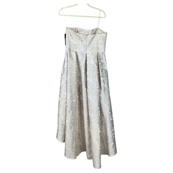 CACHET NY Ball Gown Dress Size 12 Brocade Gold Cream Princess New NWT High Low - Picture 3 of 9